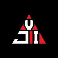 création de logo de lettre triangle vji avec forme de triangle. monogramme de conception de logo triangle vji. modèle de logo vectoriel triangle vji avec couleur rouge. logo triangulaire vji logo simple, élégant et luxueux.
