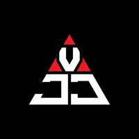 création de logo de lettre triangle vjj avec forme de triangle. monogramme de conception de logo triangle vjj. modèle de logo vectoriel triangle vjj avec couleur rouge. vjj logo triangulaire logo simple, élégant et luxueux.
