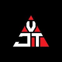 création de logo de lettre triangle vjt avec forme de triangle. monogramme de conception de logo triangle vjt. modèle de logo vectoriel triangle vjt avec couleur rouge. logo triangulaire vjt logo simple, élégant et luxueux.