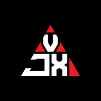 création de logo de lettre triangle vjx avec forme de triangle. monogramme de conception de logo triangle vjx. modèle de logo vectoriel triangle vjx avec couleur rouge. vjx logo triangulaire logo simple, élégant et luxueux.