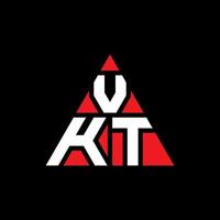 création de logo de lettre triangle vkt avec forme de triangle. monogramme de conception de logo triangle vkt. modèle de logo vectoriel triangle vkt avec couleur rouge. logo triangulaire vkt logo simple, élégant et luxueux.