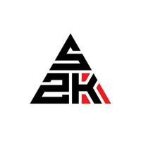 création de logo de lettre triangle szk avec forme de triangle. monogramme de conception de logo triangle szk. modèle de logo vectoriel triangle szk avec couleur rouge. logo triangulaire szk logo simple, élégant et luxueux.