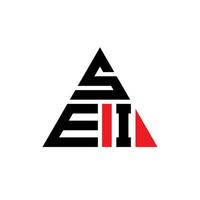 création de logo de lettre triangle sei avec forme de triangle. monogramme de conception de logo triangle sei. modèle de logo vectoriel triangle sei avec couleur rouge. logo triangulaire sei logo simple, élégant et luxueux.