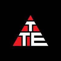création de logo de lettre triangle tte avec forme de triangle. monogramme de conception de logo triangle tte. modèle de logo vectoriel triangle tte avec couleur rouge. tte logo triangulaire logo simple, élégant et luxueux.