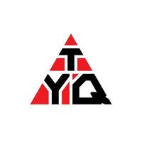 création de logo de lettre triangle tyq avec forme de triangle. monogramme de conception de logo triangle tyq. modèle de logo vectoriel triangle tyq avec couleur rouge. logo triangulaire tyq logo simple, élégant et luxueux.