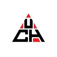 création de logo de lettre triangle uch avec forme de triangle. uch monogramme de conception de logo triangle. uch modèle de logo vectoriel triangle avec la couleur rouge. uch logo triangulaire logo simple, élégant et luxueux.