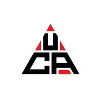 création de logo de lettre triangle uca avec forme de triangle. monogramme de conception de logo triangle uca. modèle de logo vectoriel triangle uca avec couleur rouge. logo triangulaire uca logo simple, élégant et luxueux.