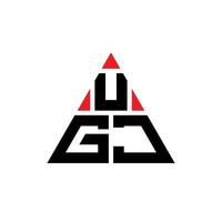 création de logo de lettre triangle ugj avec forme de triangle. monogramme de conception de logo triangle ugj. modèle de logo vectoriel triangle ugj avec couleur rouge. logo triangulaire ugj logo simple, élégant et luxueux.