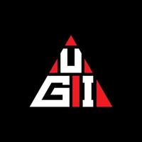 création de logo de lettre triangle ugi avec forme de triangle. monogramme de conception de logo triangle ugi. modèle de logo vectoriel triangle ugi avec couleur rouge. logo triangulaire ugi logo simple, élégant et luxueux.