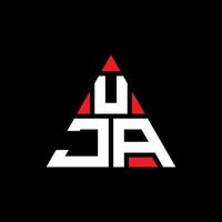 création de logo de lettre triangle uja avec forme de triangle. monogramme de conception de logo triangle uja. modèle de logo vectoriel triangle uja avec couleur rouge. logo triangulaire uja logo simple, élégant et luxueux.