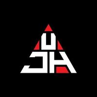 création de logo de lettre triangle ujh avec forme de triangle. monogramme de conception de logo triangle ujh. modèle de logo vectoriel triangle ujh avec couleur rouge. logo triangulaire ujh logo simple, élégant et luxueux.