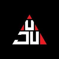 création de logo de lettre triangle uju avec forme de triangle. monogramme de conception de logo triangle uju. modèle de logo vectoriel triangle uju avec couleur rouge. logo triangulaire uju logo simple, élégant et luxueux.