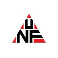 création de logo de lettre triangle unf avec forme de triangle. monogramme de conception de logo triangle unf. modèle de logo vectoriel triangle unf avec couleur rouge. unf logo triangulaire logo simple, élégant et luxueux.