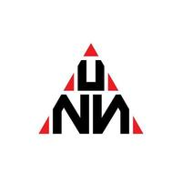 création de logo de lettre triangle unn avec forme de triangle. monogramme de conception de logo triangle unn. modèle de logo vectoriel triangle unn avec couleur rouge. unn logo triangulaire logo simple, élégant et luxueux.