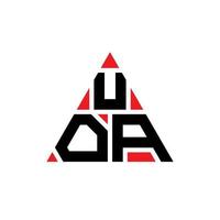 création de logo de lettre triangle uoa avec forme de triangle. monogramme de conception de logo triangle uoa. modèle de logo vectoriel triangle uoa avec couleur rouge. logo triangulaire uoa logo simple, élégant et luxueux.