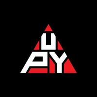 création de logo de lettre triangle upy avec forme de triangle. monogramme de conception de logo upy triangle. modèle de logo vectoriel triangle upy avec couleur rouge. upy logo triangulaire logo simple, élégant et luxueux.