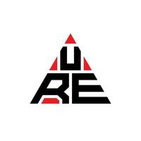 création de logo de lettre triangle ure avec forme de triangle. monogramme de conception de logo de triangle d'ure. modèle de logo vectoriel triangle ure avec couleur rouge. ure logo triangulaire logo simple, élégant et luxueux.