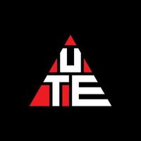 création de logo de lettre triangle ute avec forme de triangle. monogramme de conception de logo triangle ute. modèle de logo vectoriel triangle ute avec couleur rouge. ute logo triangulaire logo simple, élégant et luxueux.