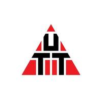 création de logo de lettre triangle utt avec forme de triangle. monogramme de conception de logo triangle utt. modèle de logo vectoriel triangle utt avec couleur rouge. utt logo triangulaire logo simple, élégant et luxueux.