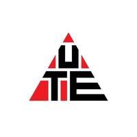 création de logo de lettre triangle ute avec forme de triangle. monogramme de conception de logo triangle ute. modèle de logo vectoriel triangle ute avec couleur rouge. ute logo triangulaire logo simple, élégant et luxueux.