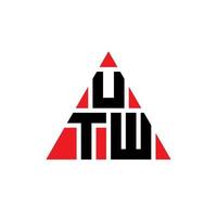 création de logo de lettre triangle utw avec forme de triangle. monogramme de conception de logo triangle utw. modèle de logo vectoriel triangle utw avec couleur rouge. logo triangulaire utw logo simple, élégant et luxueux.