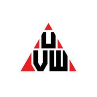 création de logo de lettre triangle uvw avec forme de triangle. monogramme de conception de logo triangle uvw. modèle de logo vectoriel triangle uvw avec couleur rouge. logo triangulaire uvw logo simple, élégant et luxueux.