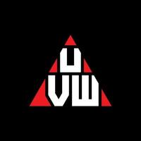 création de logo de lettre triangle uvw avec forme de triangle. monogramme de conception de logo triangle uvw. modèle de logo vectoriel triangle uvw avec couleur rouge. logo triangulaire uvw logo simple, élégant et luxueux.