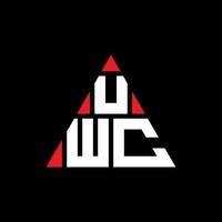 création de logo de lettre triangle uwc avec forme de triangle. monogramme de conception de logo triangle uwc. modèle de logo vectoriel triangle uwc avec couleur rouge. logo triangulaire uwc logo simple, élégant et luxueux.