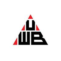 création de logo de lettre triangle uwb avec forme de triangle. monogramme de conception de logo triangle uwb. modèle de logo vectoriel triangle uwb avec couleur rouge. logo triangulaire uwb logo simple, élégant et luxueux.