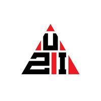 création de logo de lettre triangle uzi avec forme de triangle. monogramme de conception de logo triangle uzi. modèle de logo vectoriel triangle uzi avec couleur rouge. logo triangulaire uzi logo simple, élégant et luxueux.