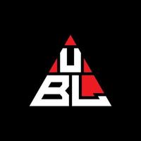 création de logo de lettre triangle ubl avec forme de triangle. monogramme de conception de logo triangle ubl. modèle de logo vectoriel triangle ubl avec couleur rouge. logo triangulaire ubl logo simple, élégant et luxueux.