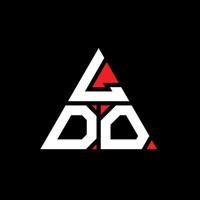 création de logo de lettre triangle ldo avec forme de triangle. monogramme de conception de logo triangle ldo. modèle de logo vectoriel triangle ldo avec couleur rouge. logo triangulaire ldo logo simple, élégant et luxueux.