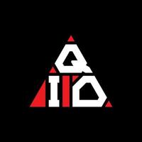 création de logo de lettre triangle qio avec forme de triangle. monogramme de conception de logo triangle qio. modèle de logo vectoriel triangle qio avec couleur rouge. logo triangulaire qio logo simple, élégant et luxueux.