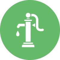 icône de fond de cercle de glyphe de pompe à eau vecteur
