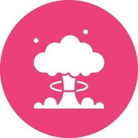 icône de fond de cercle de glyphe d'explosion nucléaire vecteur