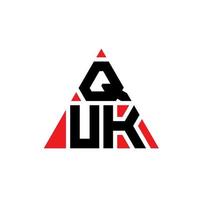 création de logo de lettre triangle quk avec forme de triangle. monogramme de conception de logo triangle quk. modèle de logo vectoriel triangle quk avec couleur rouge. logo triangulaire quk logo simple, élégant et luxueux.