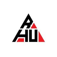 création de logo de lettre triangle rhu avec forme de triangle. monogramme de conception de logo triangle rhu. modèle de logo vectoriel triangle rhu avec couleur rouge. logo triangulaire rhu logo simple, élégant et luxueux.