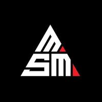 création de logo de lettre triangle msm avec forme de triangle. monogramme de conception de logo triangle msm. modèle de logo vectoriel triangle msm avec couleur rouge. logo triangulaire msm logo simple, élégant et luxueux.