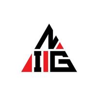 création de logo de lettre triangle nig avec forme de triangle. monogramme de conception de logo triangle nig. modèle de logo vectoriel triangle nig avec couleur rouge. nig logo triangulaire logo simple, élégant et luxueux.