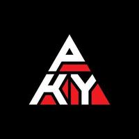 création de logo de lettre triangle pky avec forme de triangle. monogramme de conception de logo triangle pky. modèle de logo vectoriel triangle pky avec couleur rouge. logo triangulaire pky logo simple, élégant et luxueux.