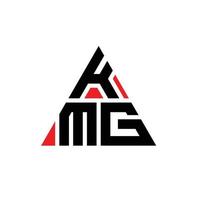 création de logo de lettre triangle kmg avec forme de triangle. monogramme de conception de logo triangle kmg. modèle de logo vectoriel triangle kmg avec couleur rouge. logo triangulaire kmg logo simple, élégant et luxueux.