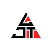 création de logo de lettre triangle ljt avec forme de triangle. monogramme de conception de logo triangle ljt. modèle de logo vectoriel triangle ljt avec couleur rouge. ljt logo triangulaire logo simple, élégant et luxueux.