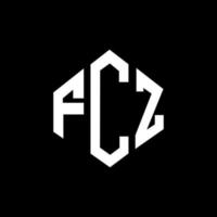 création de logo de lettre fcz avec forme de polygone. création de logo en forme de polygone et de cube fcz. modèle de logo vectoriel hexagone fcz couleurs blanches et noires. monogramme fcz, logo d'entreprise et immobilier.