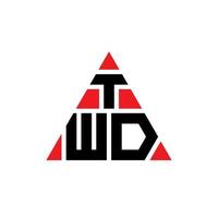 création de logo de lettre triangle twd avec forme de triangle. monogramme de conception de logo triangle twd. modèle de logo vectoriel triangle twd avec couleur rouge. logo triangulaire twd logo simple, élégant et luxueux.