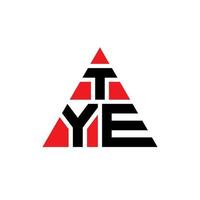 conception de logo de lettre de triangle de tye avec la forme de triangle. monogramme de conception de logo triangle tye. modèle de logo vectoriel triangle tye avec couleur rouge. tye logo triangulaire logo simple, élégant et luxueux.