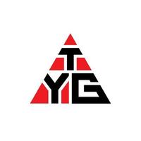 création de logo de lettre triangle tyg avec forme de triangle. monogramme de conception de logo triangle tyg. modèle de logo vectoriel triangle tyg avec couleur rouge. logo triangulaire tyg logo simple, élégant et luxueux.