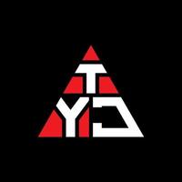 création de logo de lettre triangle tyj avec forme de triangle. monogramme de conception de logo triangle tyj. modèle de logo vectoriel triangle tyj avec couleur rouge. logo triangulaire tyj logo simple, élégant et luxueux.