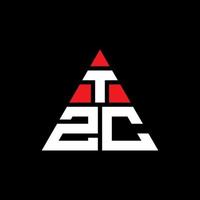 création de logo de lettre triangle tzc avec forme de triangle. monogramme de conception de logo triangle tzc. modèle de logo vectoriel triangle tzc avec couleur rouge. logo triangulaire tzc logo simple, élégant et luxueux.