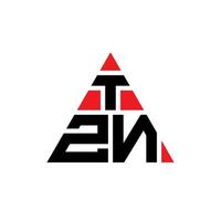 création de logo de lettre triangle tzn avec forme de triangle. monogramme de conception de logo triangle tzn. modèle de logo vectoriel triangle tzn avec couleur rouge. logo triangulaire tzn logo simple, élégant et luxueux.