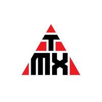 création de logo de lettre triangle tmx avec forme de triangle. monogramme de conception de logo triangle tmx. modèle de logo vectoriel triangle tmx avec couleur rouge. logo triangulaire tmx logo simple, élégant et luxueux.